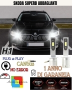 LAMPADE ABBAGLIANTI LED PER SKODA SUPERB 1 CANBUS H3 BIANCO XENON 10000 LUMEN