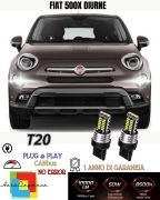 COPPIA LUCI DIURNE DRL 15 LED T20 CANBUS FIAT 500X MY2017 6000K 100% NO ERROR